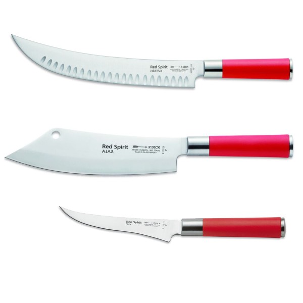 Dick 3-teiliges Messer-Set Red Spirit inkl. Zerlegemesser, Kochmesser & Ausbeinmesser