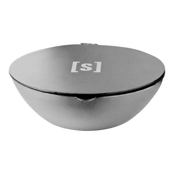 Fink Studio grauer Aschenbecher Ø 13 cm mit klappbarem Deckel Edelstahl lackiert - Art.-Nr. 151228