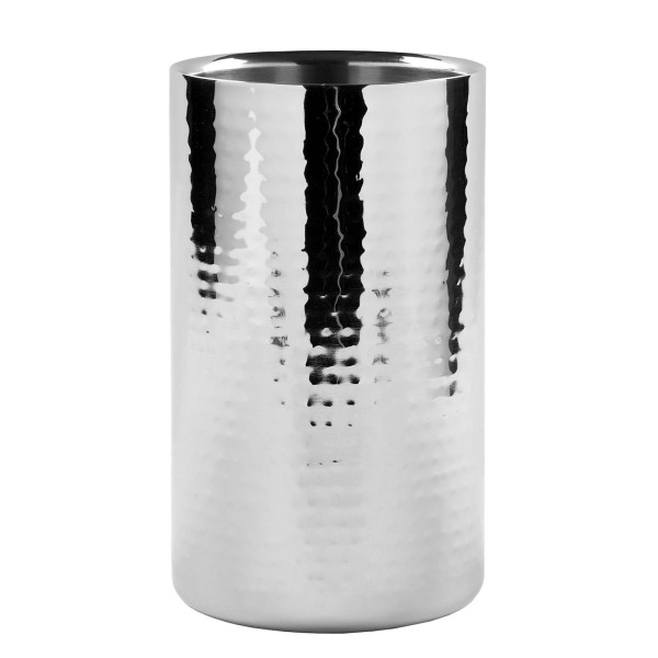 Fink edler doppelwandiger Flaschenkühler 19 cm Edelstahl gehämmert für 1 Flasche - Art.-Nr. 105002