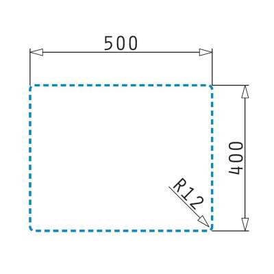 tiefe eckige Edelstahl Unterbauspüle 50 cm 1 Becken | MM-ComSale