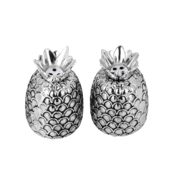 Salzstreuer & Pfefferstreuer Paar in Ananas-Form versilbertes Streuer Paar im Antik-Design