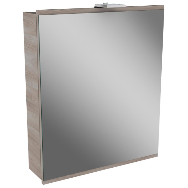 Fackelmann 1-türiger LED Spiegelschrank 60 cm Gäste WC Lima braun