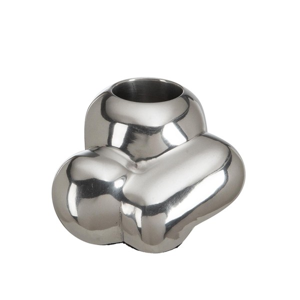 Fink Studio kleiner Kerzenhalter für Teelichter Aluminium silbern-glänzender Teelichthalter - Art.-Nr. 140283