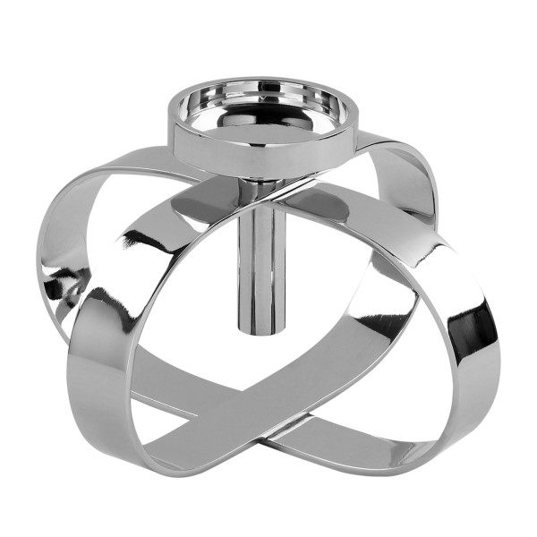 Fink großer Stumpenkerzenhalter Ø 26 cm 1-flammiger Aluminium Kerzenleuchter - Art.-Nr. 158021