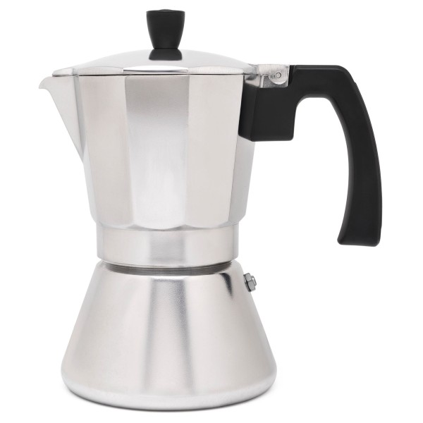 silberner Edelstahl Espressokocher Induktion für 6 Tassen - Art.-Nr.LV113009