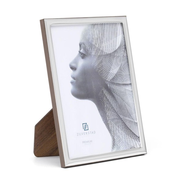 Zilverstad Fotorahmen 10x15 cm silberner Bilderrahmen Miro Silver mit Holzrückwand