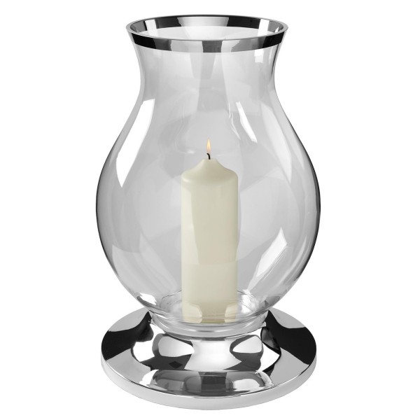 Fink elegantes Glas-Windlicht 30 cm großes bauchiges Hurrikanglas für Stumpenkerzen - Art.-Nr. 159543