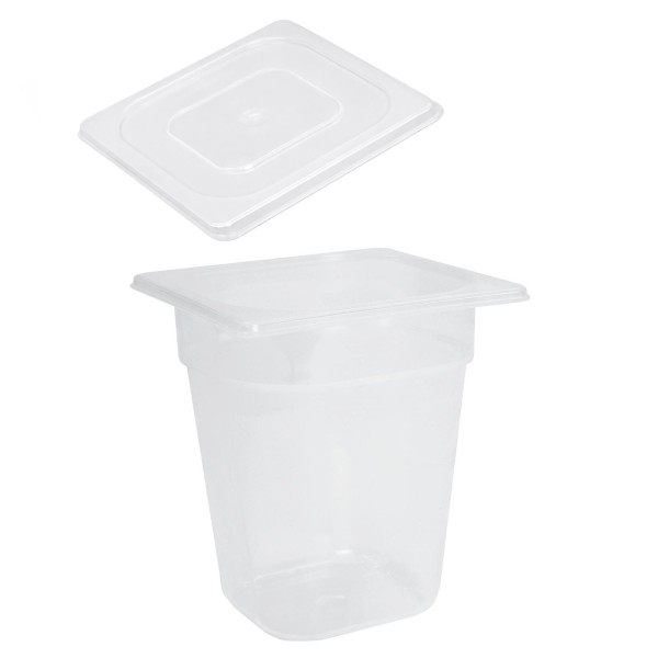Schneider GN-Einsatz 1/6 mit Deckel 20 cm tiefer PP Gastronorm Behälter