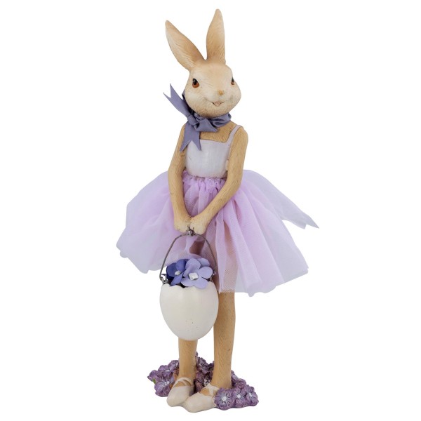 großer stehender Polyresin Deko Osterhase Figur "Mädchen" 25.4 cm hoch - Art.-Nr. 6389