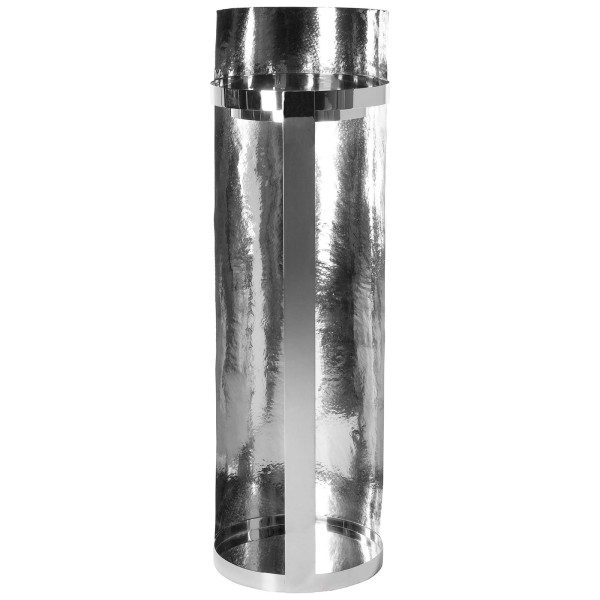 Fink Boden-Windlicht 94 cm vernickelte Kerzen-Säule gehämmert ohne Glas - Art.-Nr. 146327