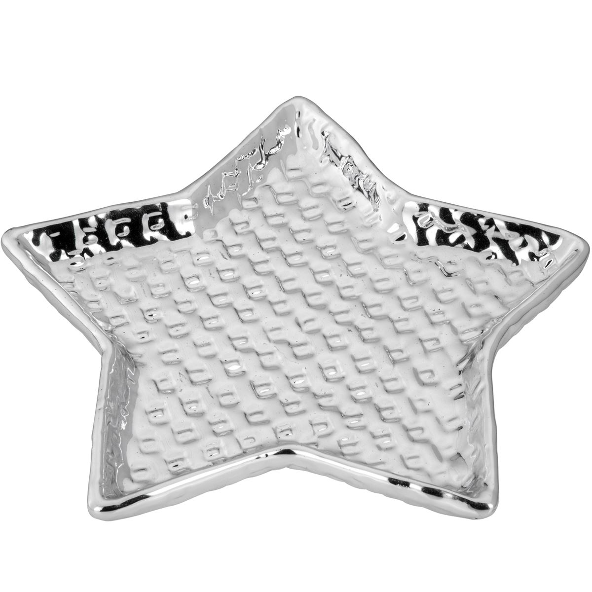 große flache glänzende Porzellan Deko Schale 25x24 cm Sternform | MM