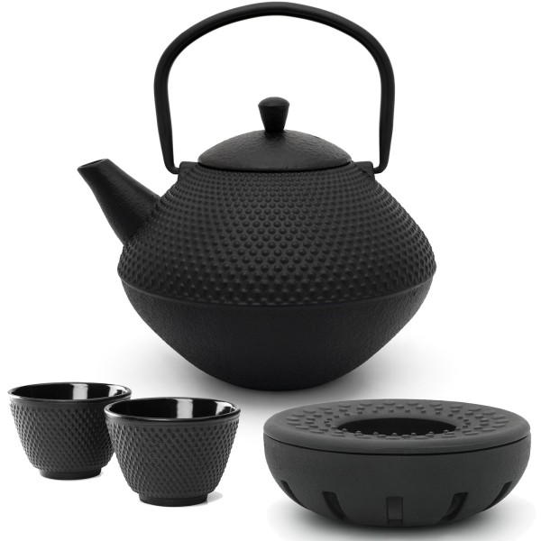 Bredemeijer gusseisernes Teekannen Set 1.0 Liter - Asia Teekessel mit Teewärmer & Teetassen