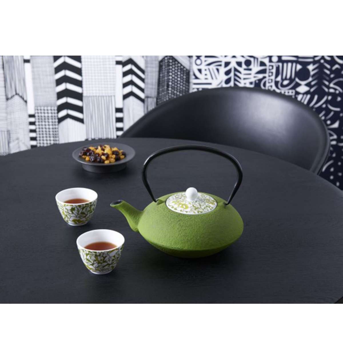 grüne asiatische gusseiserne Teekanne 1.2 L Teewärmer Becher | MM-ComSale