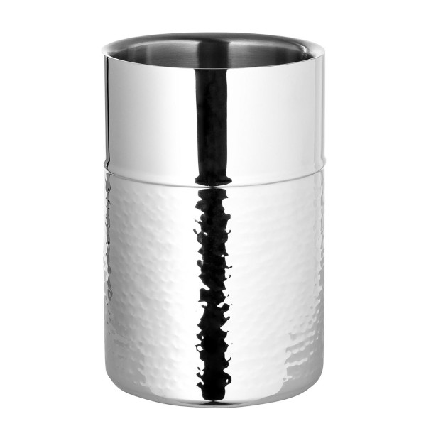 Fink Edelstahl Flaschenkühler 18 cm doppelwandig & gehämmert für 1 Flasche - Art.-Nr. 154013