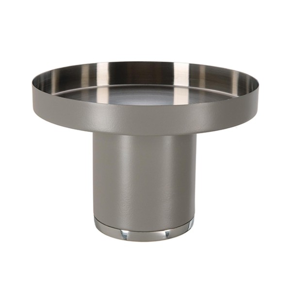 Fink hohe Schale 12.5 x Ø 19 cm auf Sockel stehend Edelstahl matt grau - auch als Tablett verwendbar - Art.-Nr. 155151