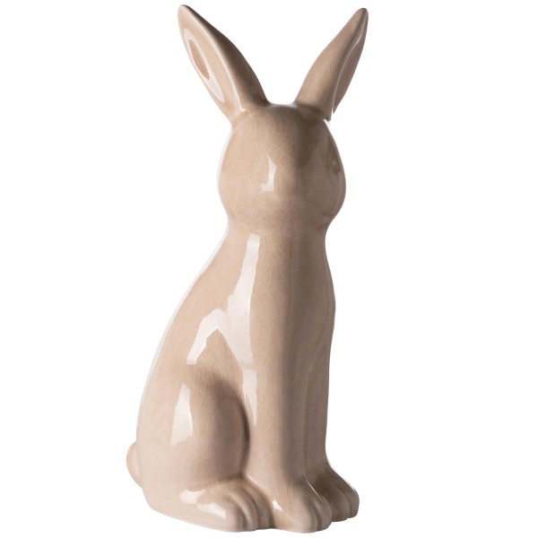 Fink Deko-Hase aus Keramik 25 cm in Krakelee-Optik beige zum Hinstellen - Art.-Nr. 129058