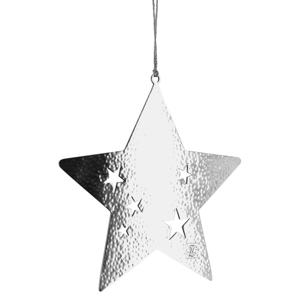Fink großer Stern Deko-Anhänger aus Edelstahl 21 x 21 cm Christbaum-Schmuck - Art.-Nr. 151117