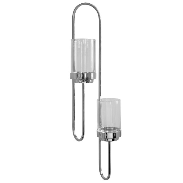 Fink wandhängender Stumpenkerzenhalter 90 cm 2-flg. Wand-Kerzenhalter aus Edelstahl - Art.-Nr. 145038