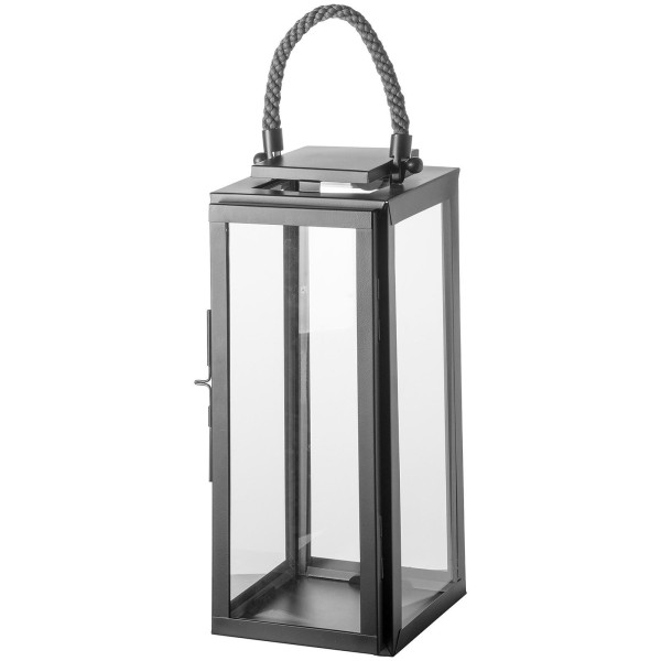 Fink tragbare Laterne 43 cm grau pulverbeschichtet Windlicht für Stumpenkerzen - Art.-Nr. 147053