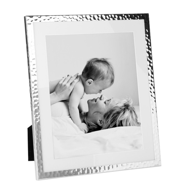 Fink gehämmerter Bilderrahmen Fotomaß 20x25 cm versilberter Fotorahmen für 1 Foto - Art.-Nr. 133267