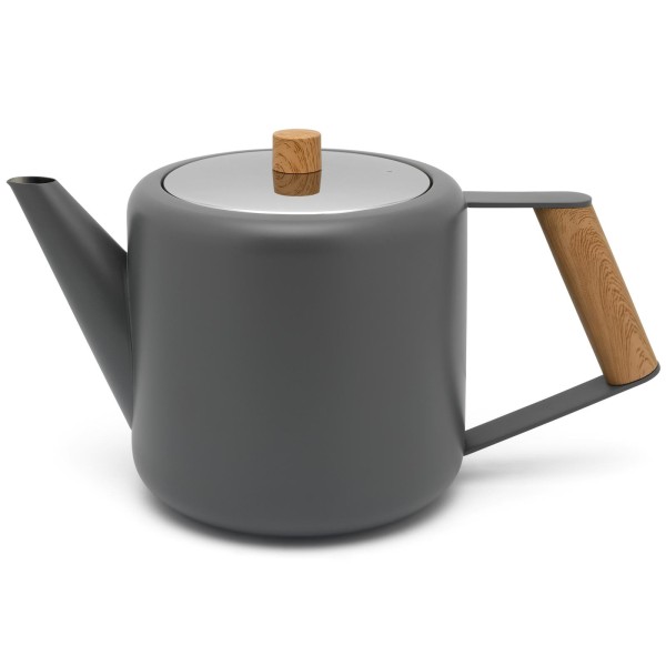 Bredemeijer kleine doppelwandige graue Edelstahl Teekanne 1.1 Liter