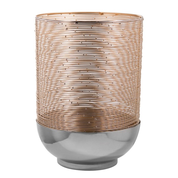 Fink kupferfarbenes Windlicht ohne Glas 27 cm galvanisierter Kerzenhalter für LED Kerzen - Art.-Nr. 146268