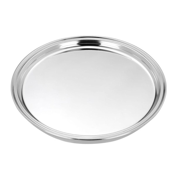 Deko Tablett Ø 22 cm rundes versilbertes Serviertablett in Glanz-Optik für Getränke & Snacks