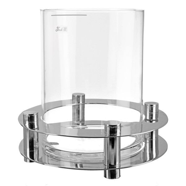 Fink rundes Windlicht mit Glas & 4 Füßchen großer Alu Kerzenhalter für Stumpenkerzen - Art.-Nr. 146259