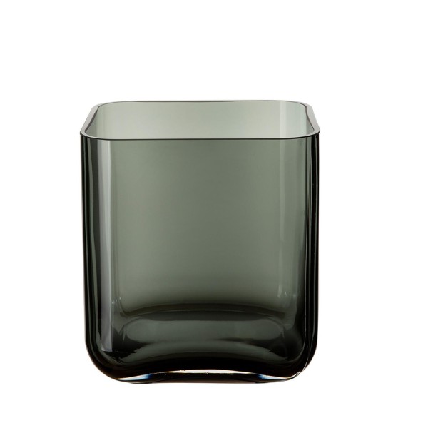 Fink quadratische Glasvase 16x16 cm graue eckige Blumenvase aus Glas - Art.-Nr. 115044