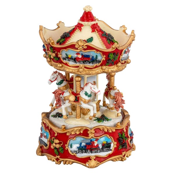 Spieluhr Weihnachten Karussell Ø 10.8 cm mit "Jingle Bells" Melodie - Art.-Nr. 6395