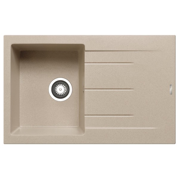 Pyramis Granit-Einbauspüle 79x50 cm beige - Küchenspüle 1 Becken & Abtropffläche