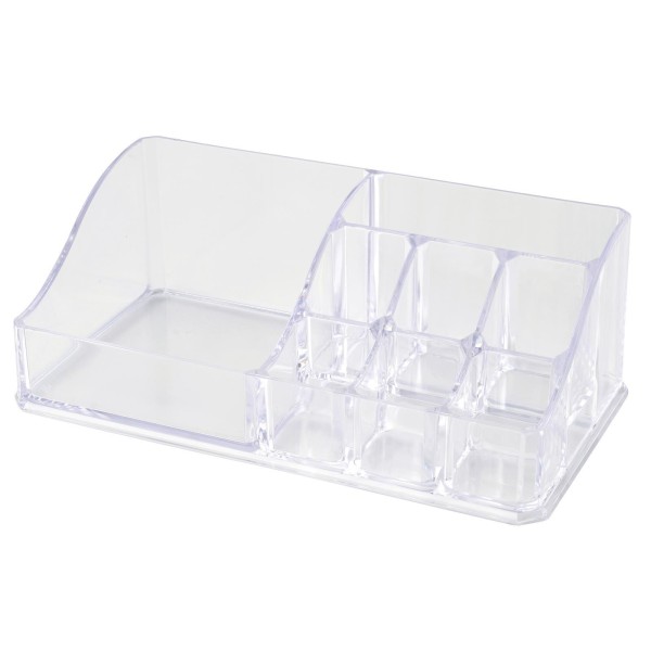 Fackelmann Kosmetik Organizer aus transparentem Kunststoff 175 x 60 x 95 mm