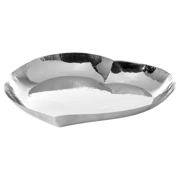 Fink große Snackschale in Herzform 27 cm aus gehämmerten Edelstahl für Nüsse & Gebäck - Art.-Nr. 156131