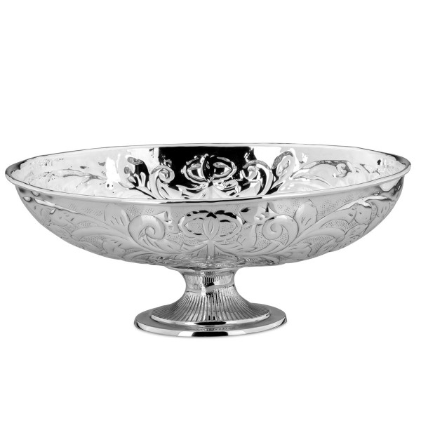 H.Bauer jun. Schale 39 x 24.5 cm verziert Höhe 15 cm - Art.-Nr. 6222ver große versilberte