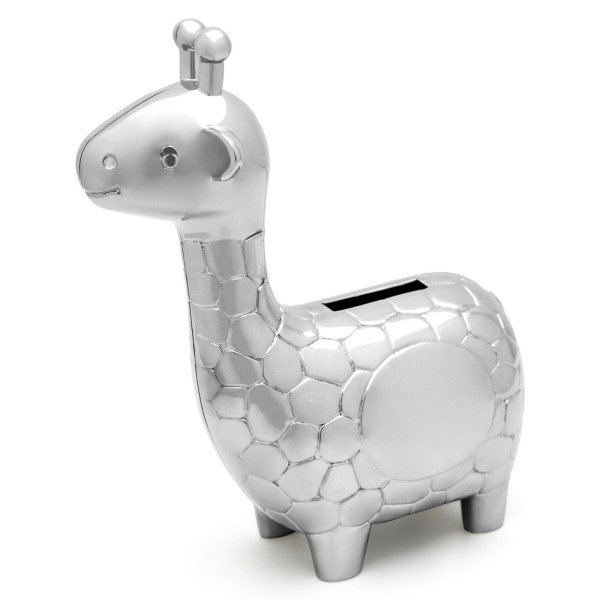 Zilverstad kleine Sparbüchse in Giraffen-Form silber lackierte Spardose