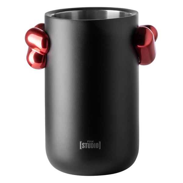 Fink Studio matt schwarzer Design Flaschenkühler 20 cm Edelstahlkühler für 1 Flasche - Art.-Nr. 154227