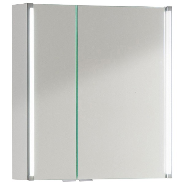 Fackelmann weißer 2-türiger LED Spiegelschrank mit Steckdose 60 cm