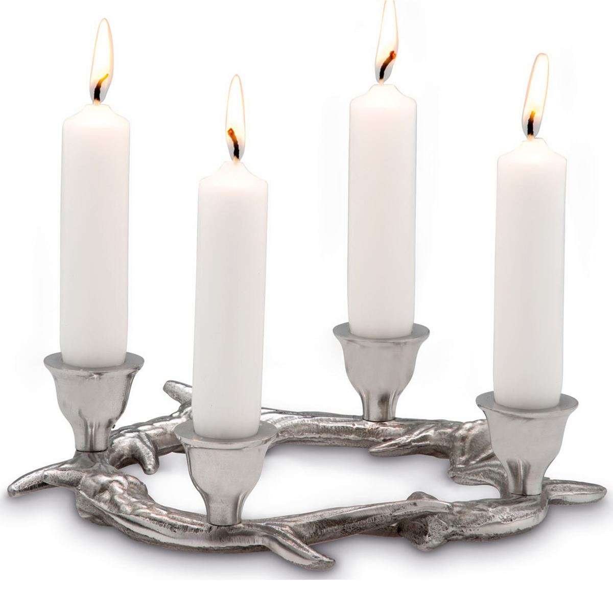 Aluminium Kerzenständer Motiv Geweih für 4 Stabkerzen | MM-ComSale