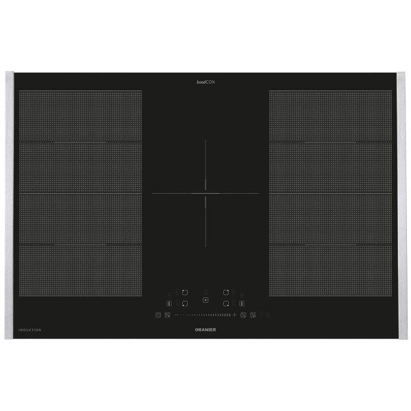 Oranier Induktionskochfeld 80 cm FLI580 Flächen-Induktion Slider-Bedienung & Zubehör Seitenleisten Edelstahl