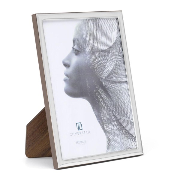 Zilverstad Fotorahmen 13x18 cm silberner Bilderrahmen Miro Silver mit Holzrückwand