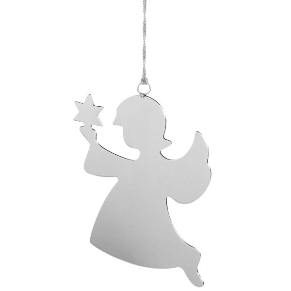 Fink Deko Engel aus Edelstahl zum Aufhängen 11x10 cm für Fenster oder Weihnachtsbaum - Art.-Nr. 141305