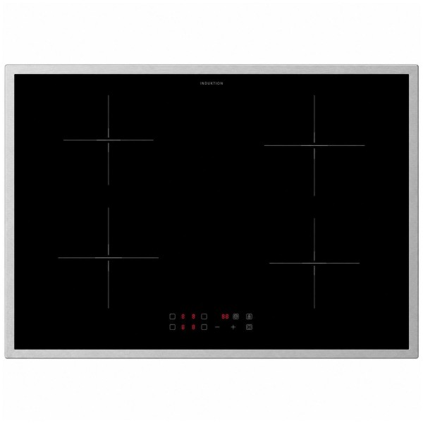 Oranier Induktionskochfeld 80 cm KFI980 Touch Booster 4 Zonen - Rahmen- oder Seitenleistenausführung umlaufend Edelstahl