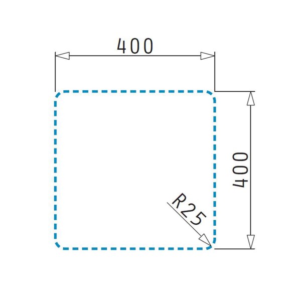 tiefe quadratische Edelstahl Unterbauspüle 40 cm 1 Becken | MM-ComSale
