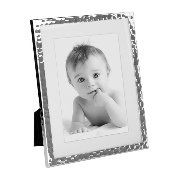Fink gehämmerter Bilderrahmen Fotomaß 13x18 cm versilberter Fotorahmen für 1 Foto - Art.-Nr. 133266