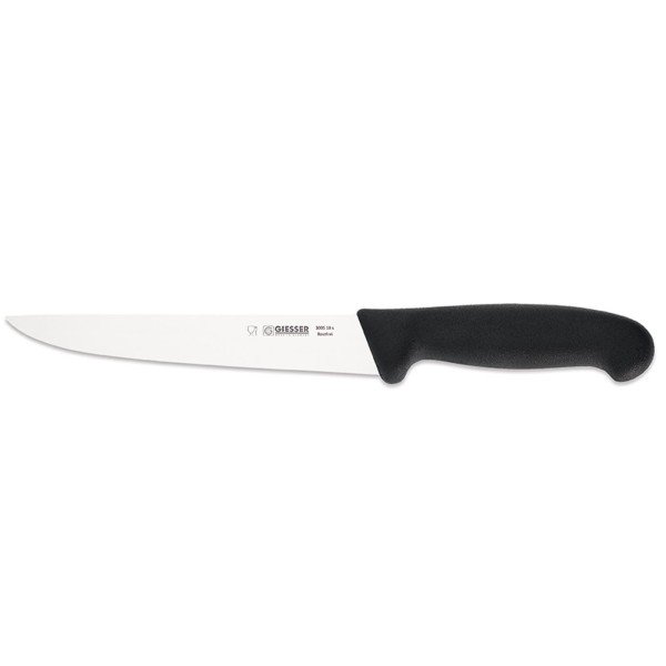 Giesser langes Stechmesser 18 cm gerader Klingenrücken & starke Messerklinge schwarz - Art.-Nr. 3005 18