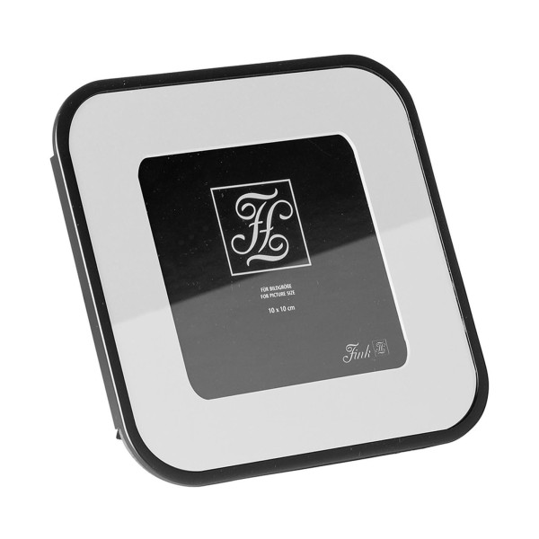 Fink Bilderrahmen 10x10 cm quadratisch Fotorahmen schwarz mit hellem Passepartout & Samtrücken - Art.-Nr. 153003