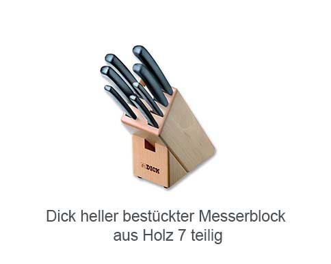 Dick heller bestückter Messerblock aus Holz 7 teilig
