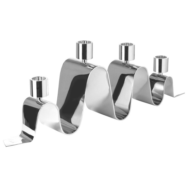 Fink 4-flammiger Kerzenhalter 51 cm für Stabkerzen Alu vernickelter Kerzenleuchter - Art.-Nr. 141098