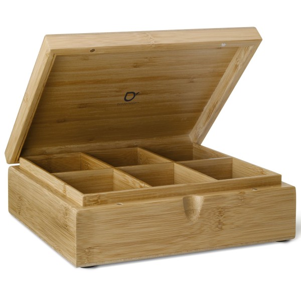 Bredemeijer kleine helle Holz Teebeutel-Kiste mit 6 Fächer ohne Sichtfenster 22 cm breit