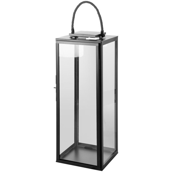 Fink tragbare Laterne 78 cm grau pulverbeschichtet Windlicht für Stumpenkerzen - Art.-Nr. 147056